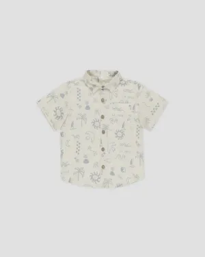 Rylee & Cru - Collared Short Sleeve Shirt - Mediterranean