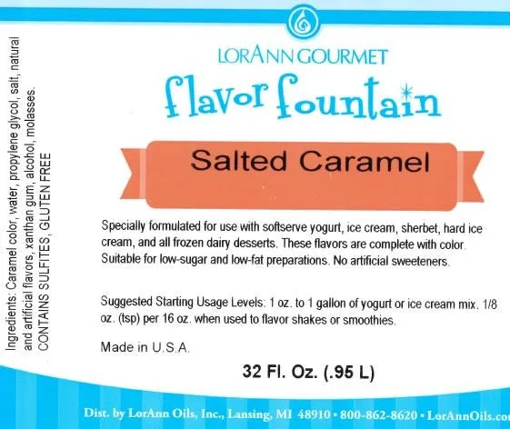 Salted Caramel Flavor - 4 oz. - 32 oz. - Ice Cream and Beverage Flavors - LorAnn Oils - Canadian Distribution