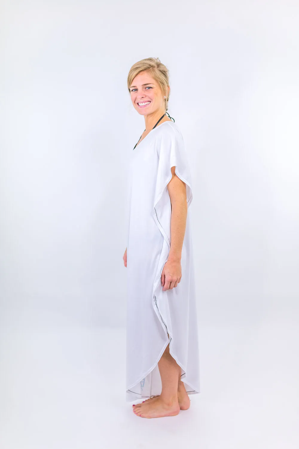 Sand Dunes White Maxi Coastal Caftan