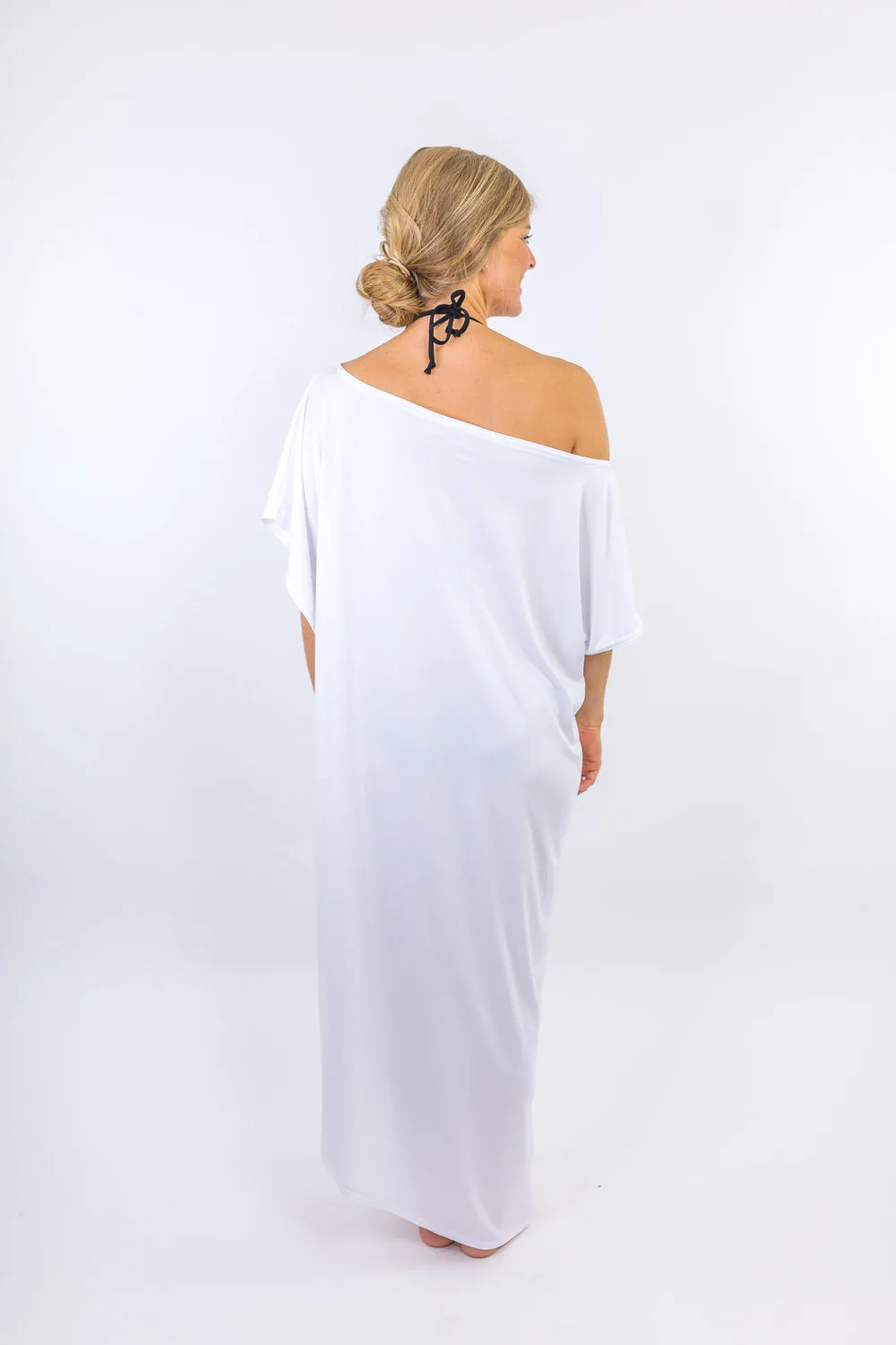 Sand Dunes White Maxi Coastal Caftan