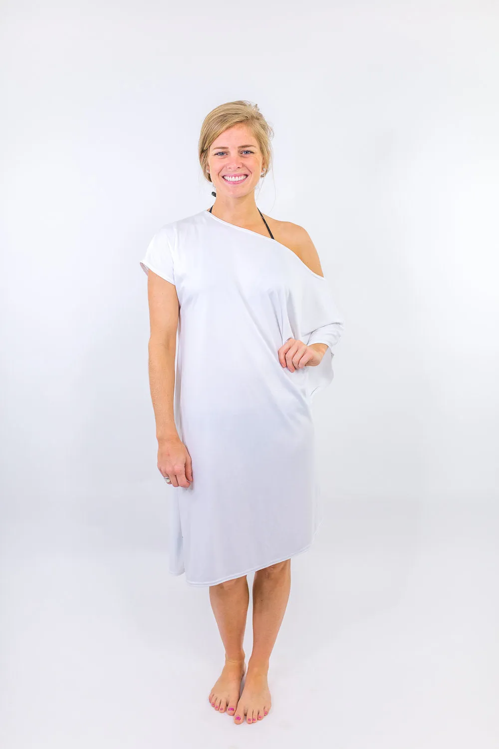 Sand Dunes White Mini Coastal Caftan