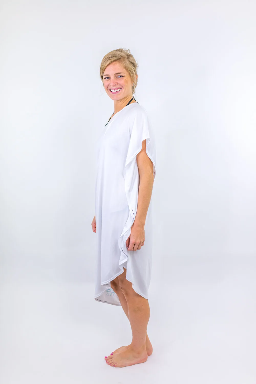 Sand Dunes White Mini Coastal Caftan