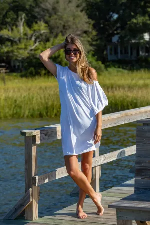 Sand Dunes White Mini Coastal Caftan