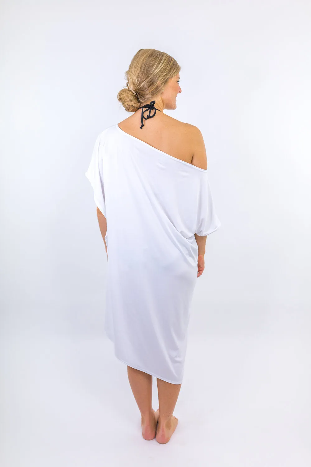 Sand Dunes White Mini Coastal Caftan