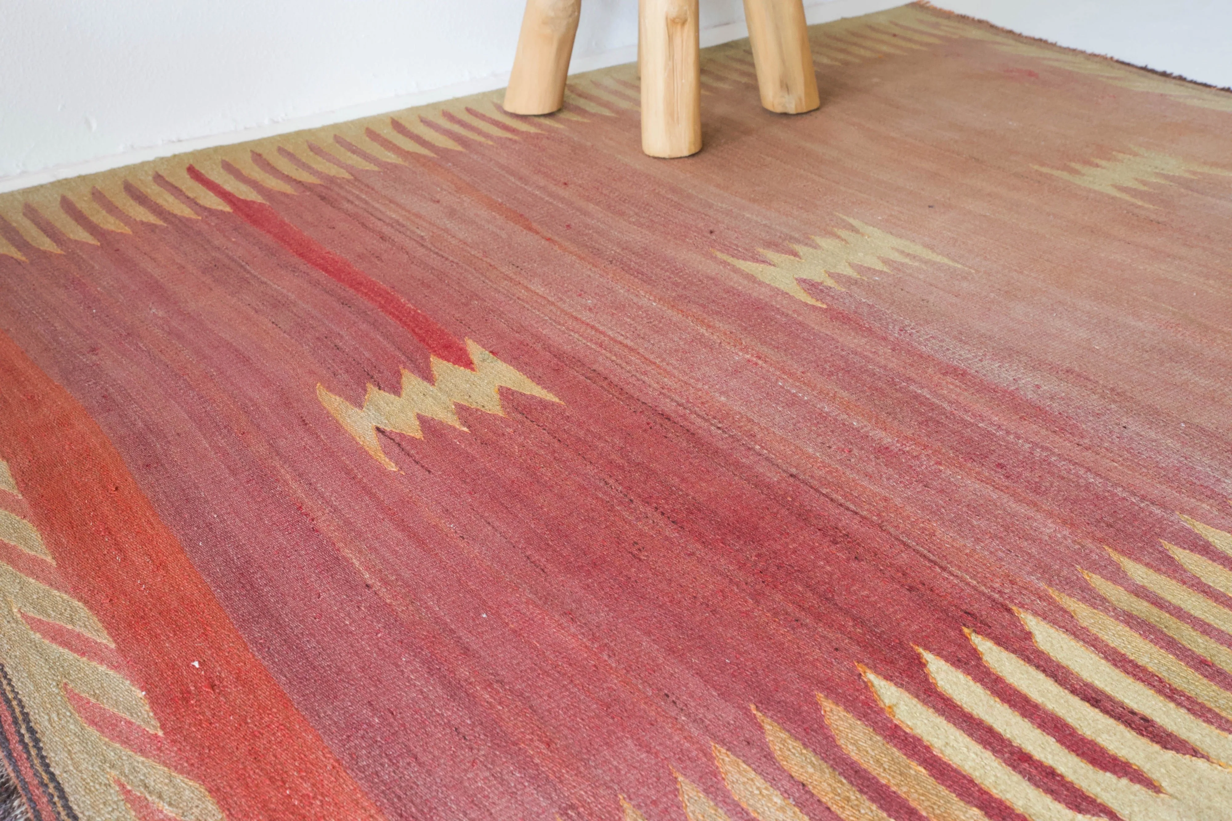 Semi-Antique  Bodrum Bos Kilim Rug 4'5"x5'