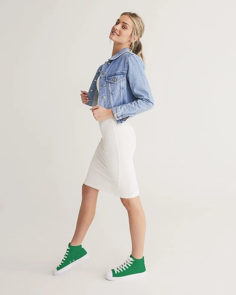 Shaded Green High-Top Canvas Sneakers | Women's | C100M0Y100K30