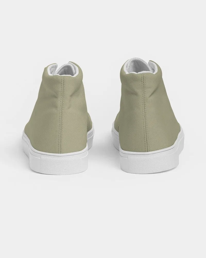 Shaded Pale Pastel Yellow Gray High-Top Canvas Sneakers | Men's | C0M0Y30K30