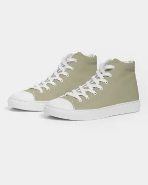Shaded Pale Pastel Yellow Gray High-Top Canvas Sneakers | Men's | C0M0Y30K30