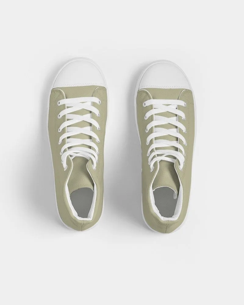 Shaded Pale Pastel Yellow Gray High-Top Canvas Sneakers | Men's | C0M0Y30K30