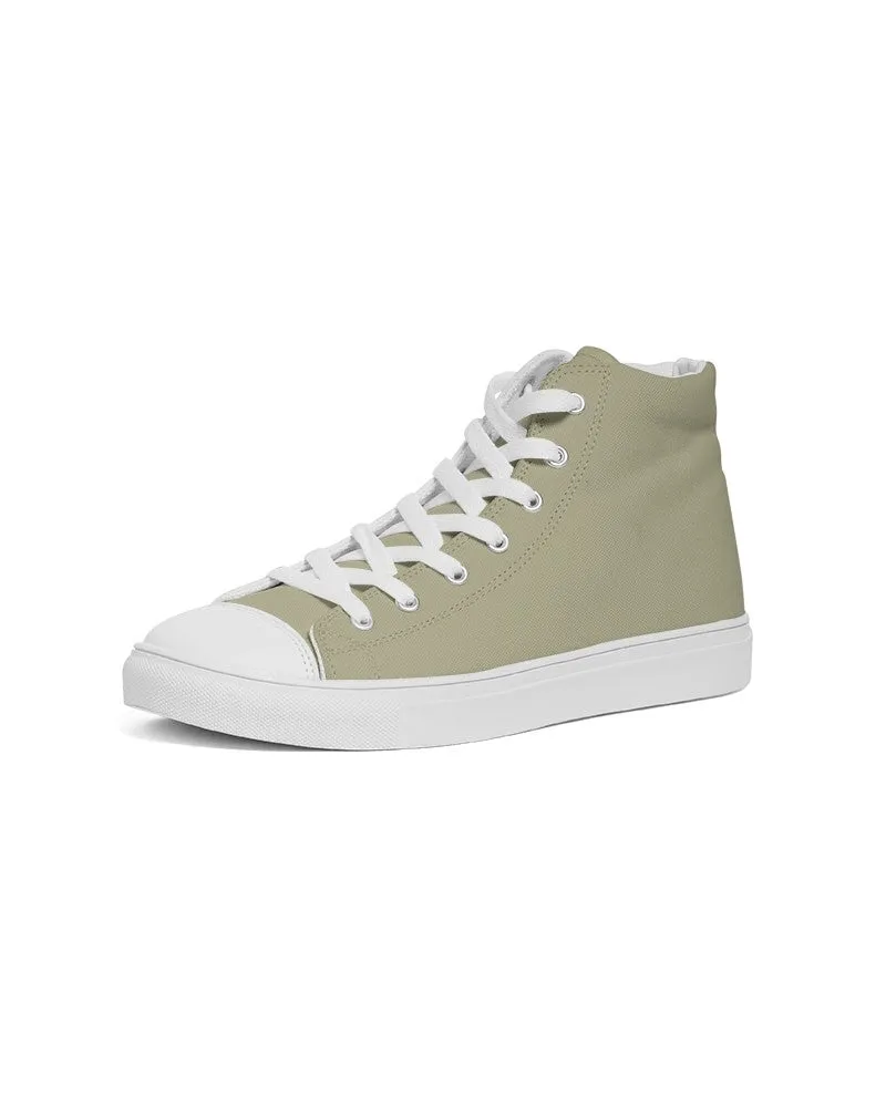 Shaded Pale Pastel Yellow Gray High-Top Canvas Sneakers | Men's | C0M0Y30K30