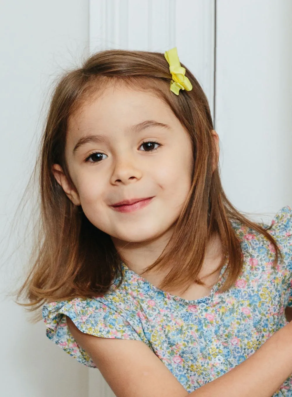 Small Bow Hair Clip in Lemon