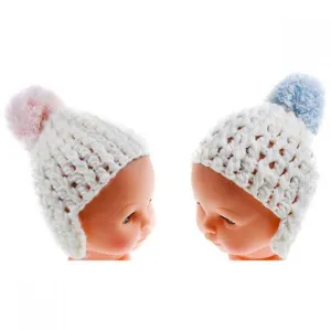 SMALL WHITE POM-POM HAT: H466