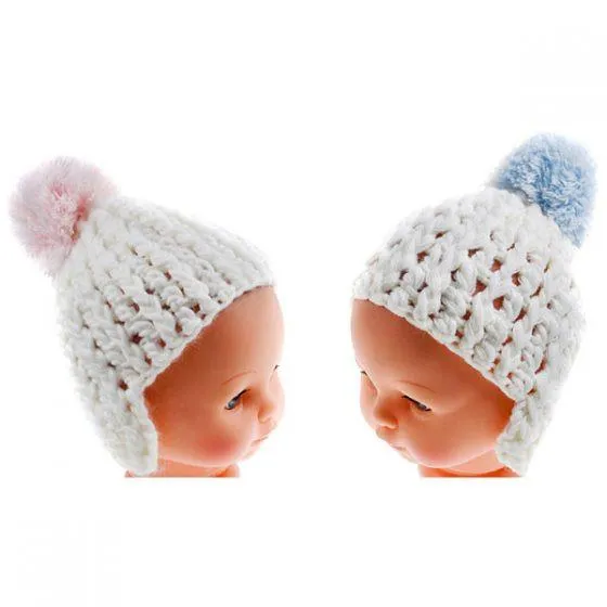 SMALL WHITE POM-POM HAT: H466