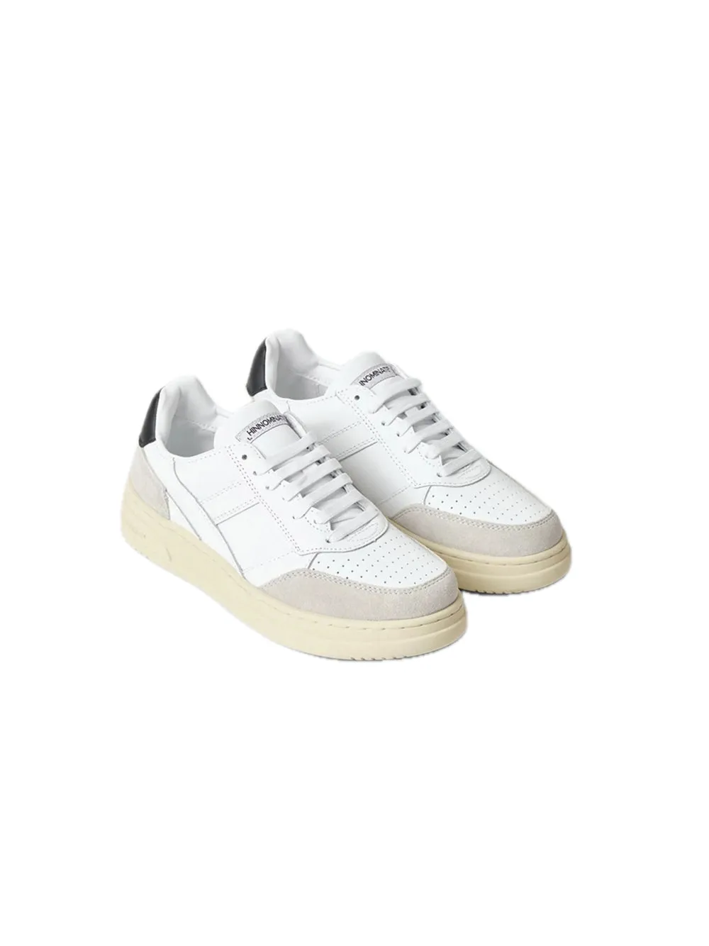 Sneakers Basket Bassa In Action Leather Ed Inserti In Suede Logo Dietro - Nero