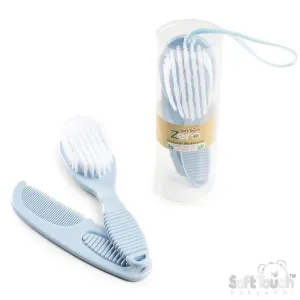 Soft Touch Baby Boys Blue Soft Brush and Comb Set