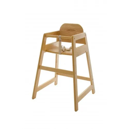 Solid Eco Conscious Wooden Stackable High Chair | Safety Harness | Baby Led Weaning | Natural