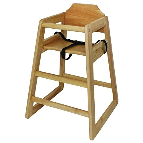 Solid Eco Conscious Wooden Stackable High Chair | Safety Harness | Baby Led Weaning | Natural