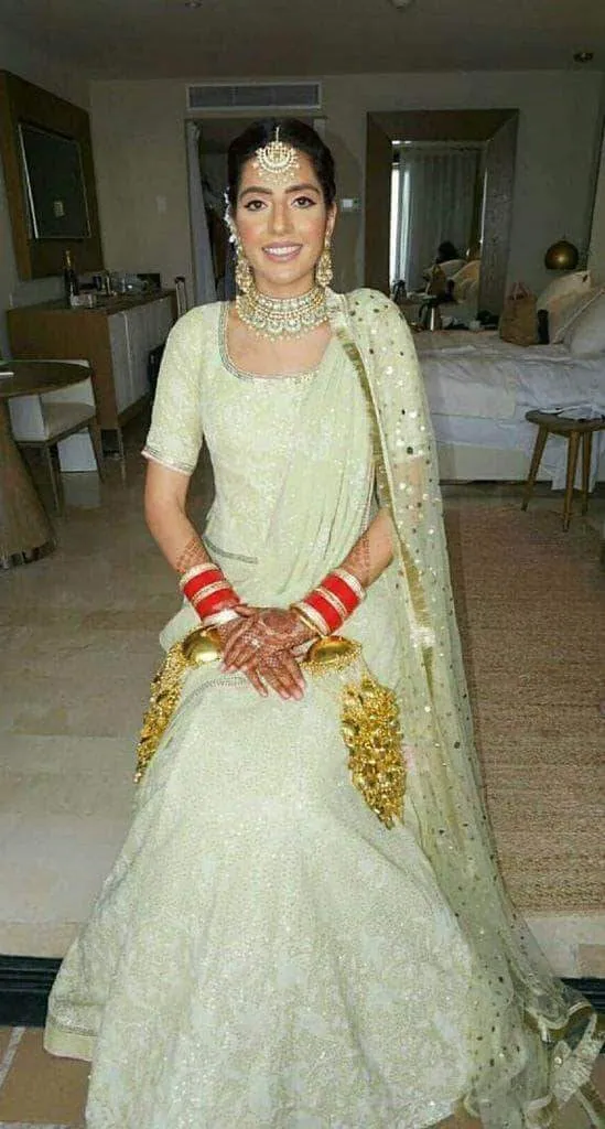 Stylish Pure Georgette Chikankari Lehenga with Mukaish Work