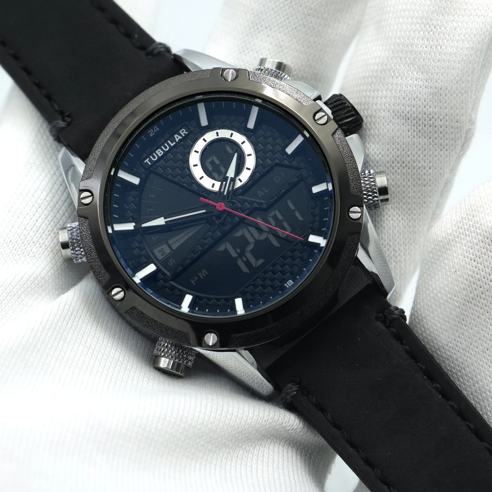 Stylish TUBULAR Dual Time Digital Analog Quartz Watch | TBLR Watch 05 D