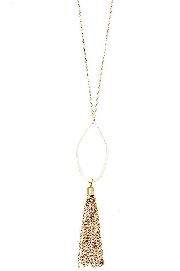 TASSEL LINK PENDANT LONG NECKLACE