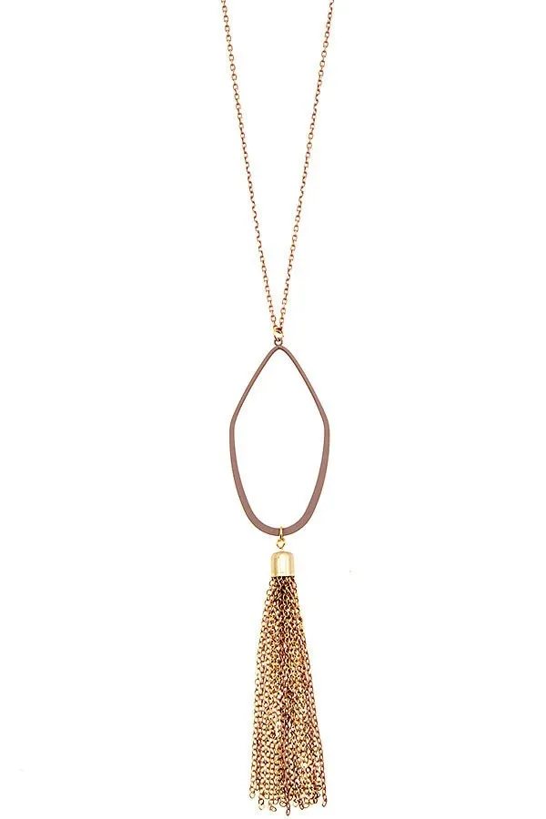 TASSEL LINK PENDANT LONG NECKLACE