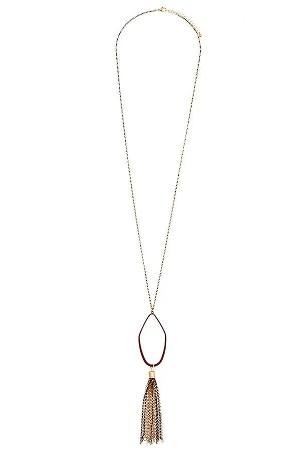 TASSEL LINK PENDANT LONG NECKLACE