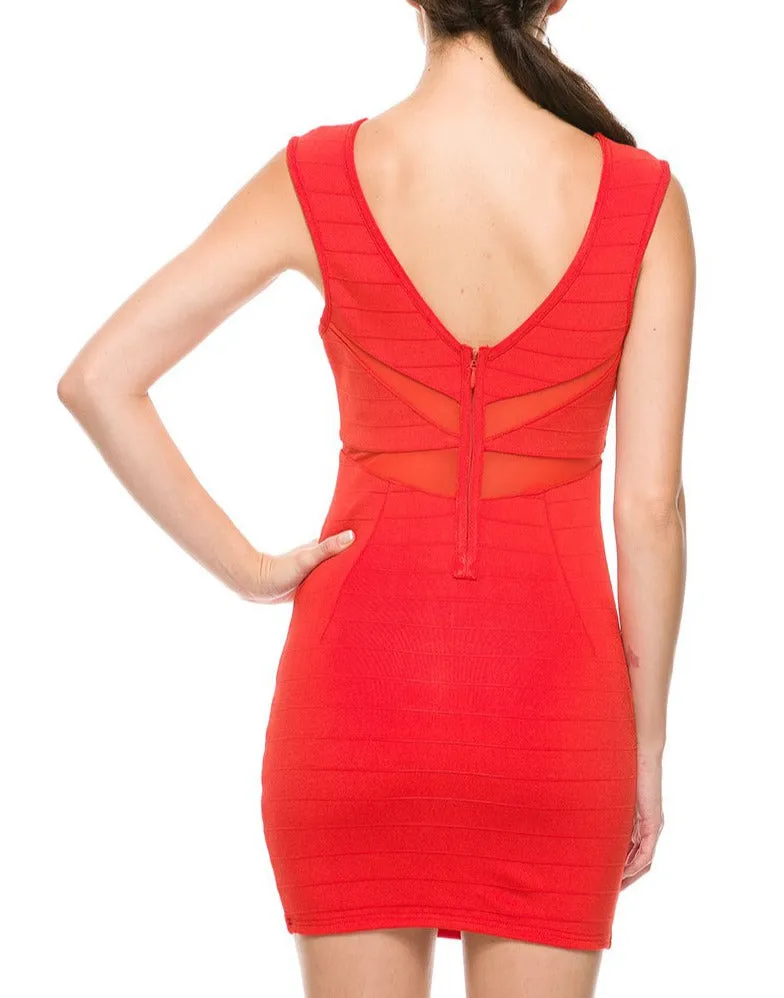 Temperature Rising Semi-Sheer Bodice Dress