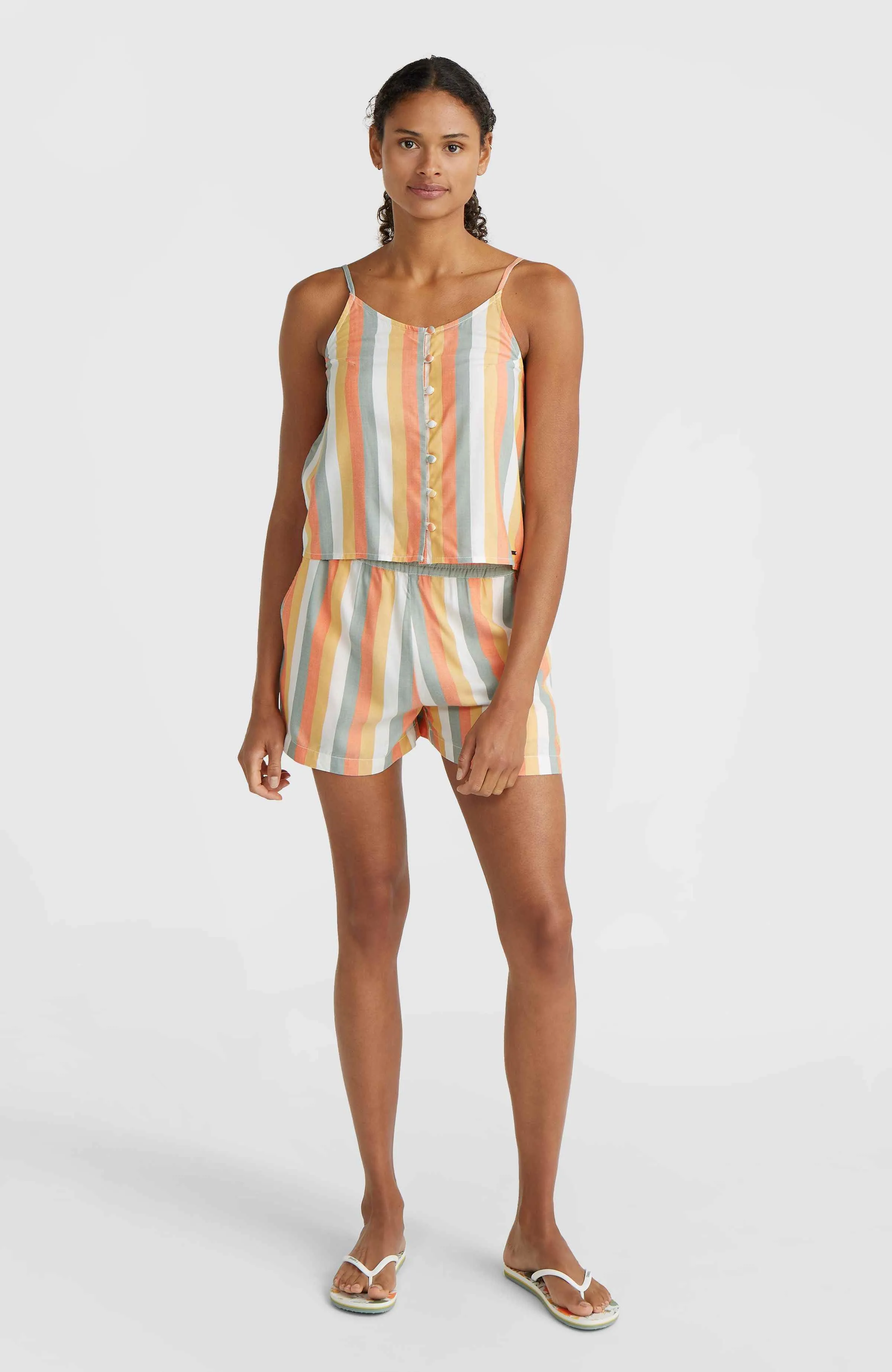 Tiare Woven Tanktop | Orange Multistripe