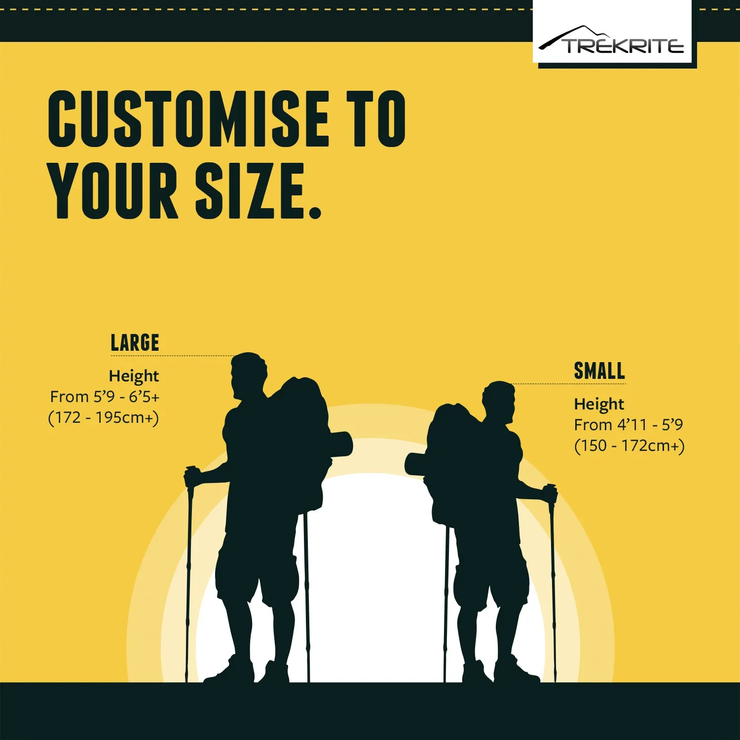 Trekrite Folding Hiking Pole - Single or Pair - Available in Two Sizes
