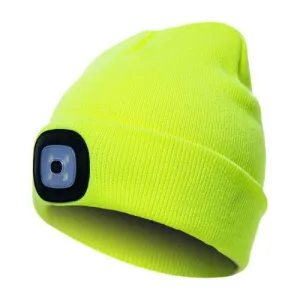 Unisex Cycling Hiking LED Light Knitted Hat Winter Elastic Beanie Cap