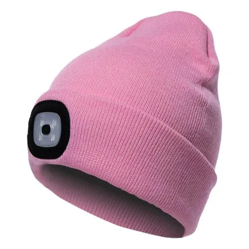 Unisex Cycling Hiking LED Light Knitted Hat Winter Elastic Beanie Cap