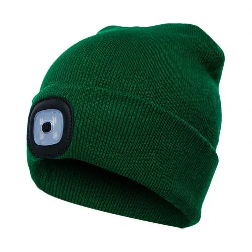 Unisex Cycling Hiking LED Light Knitted Hat Winter Elastic Beanie Cap