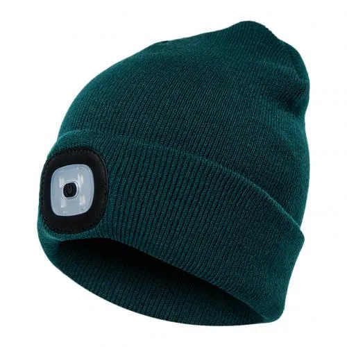 Unisex Cycling Hiking LED Light Knitted Hat Winter Elastic Beanie Cap