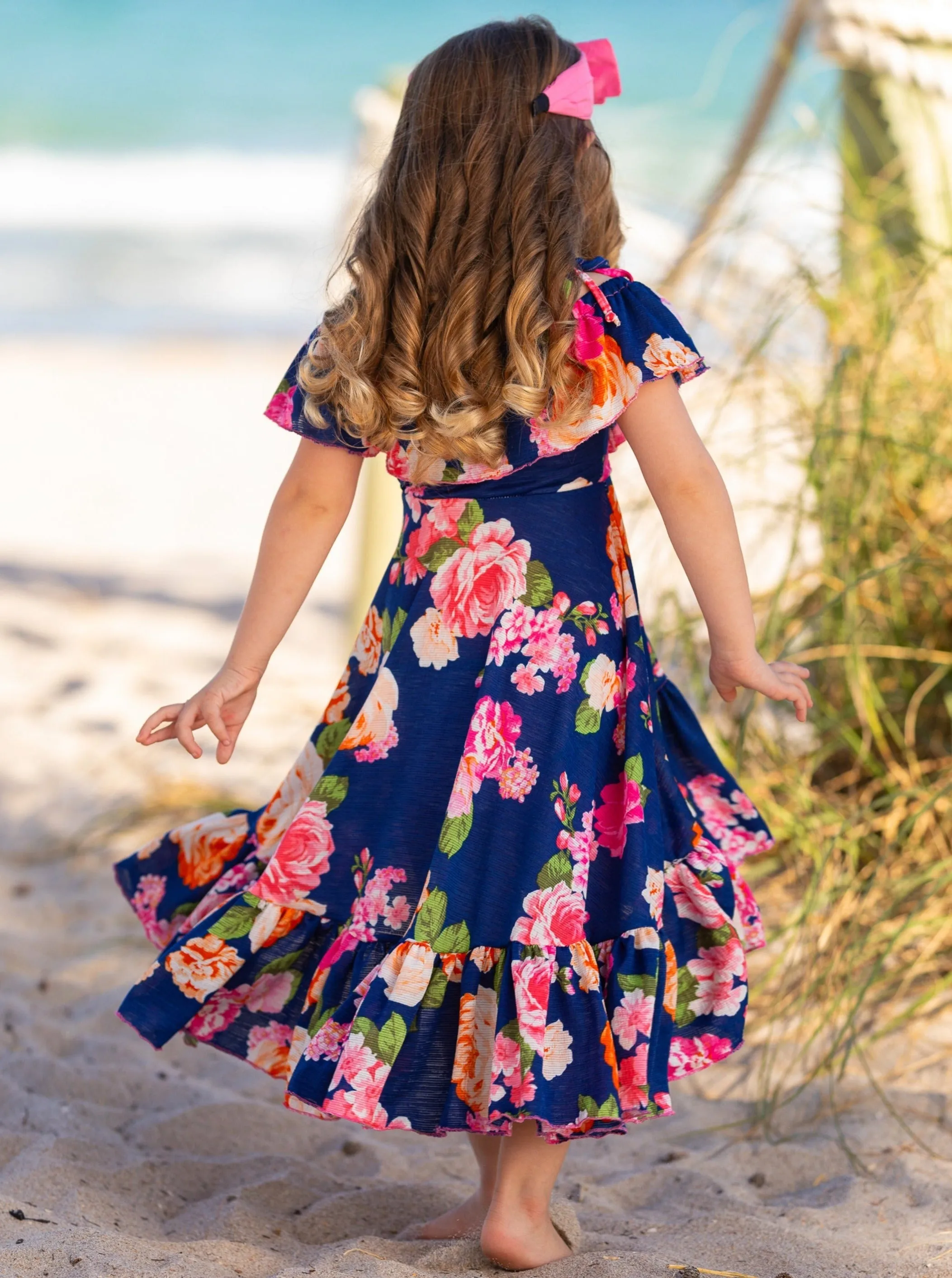 When Spring Blooms Floral Cold Shoulder Maxi Sundress