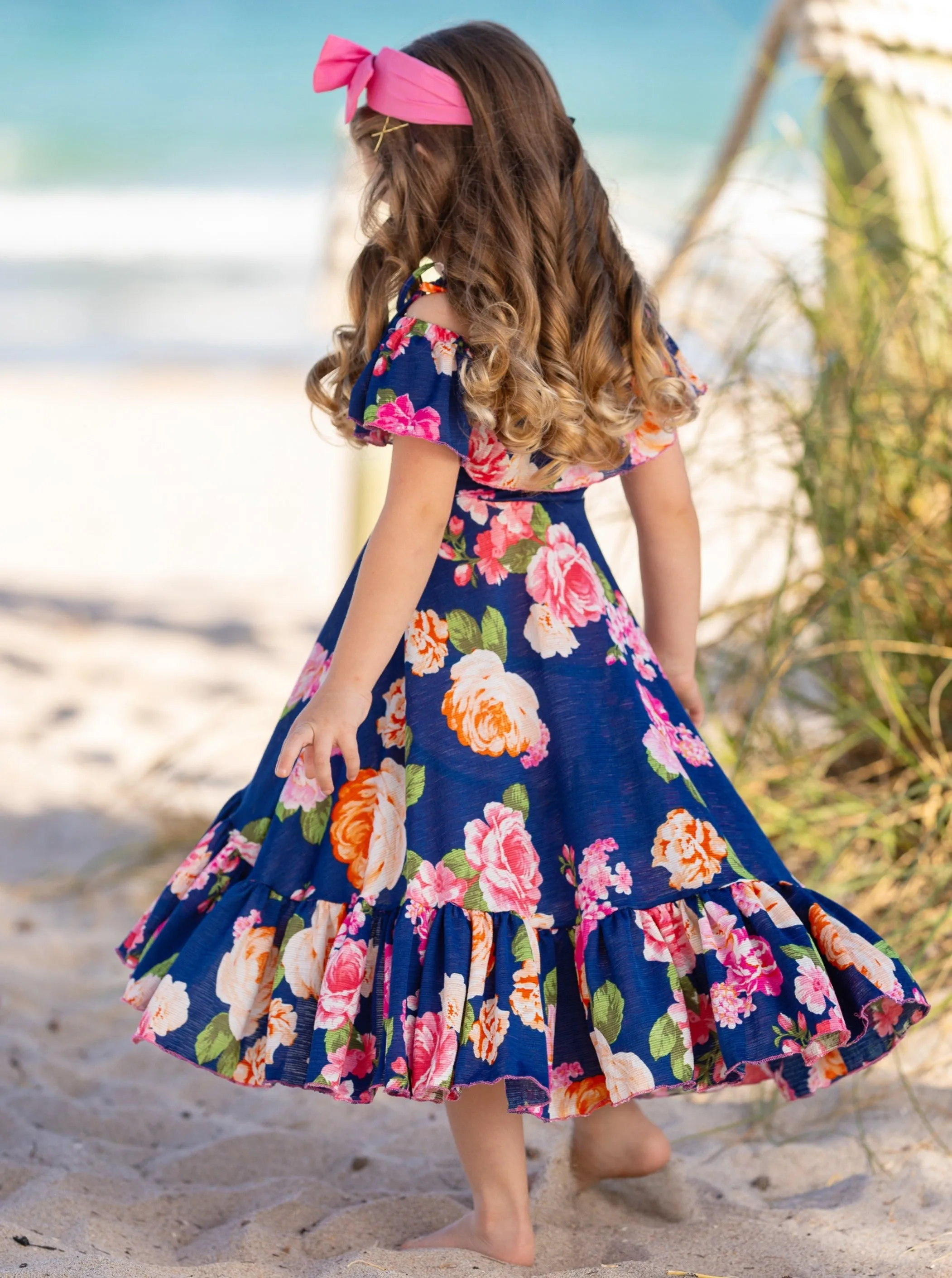 When Spring Blooms Floral Cold Shoulder Maxi Sundress