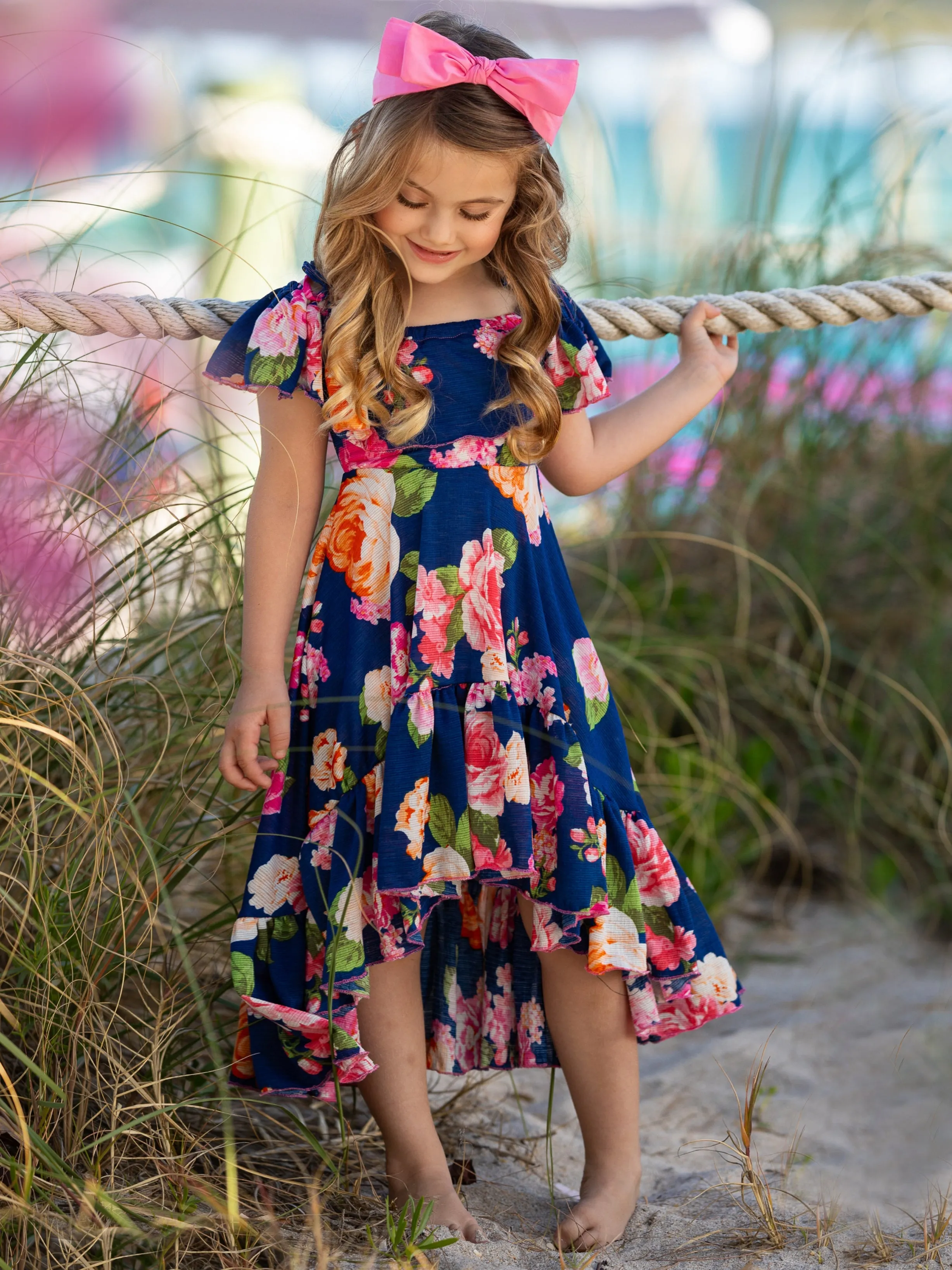 When Spring Blooms Floral Cold Shoulder Maxi Sundress