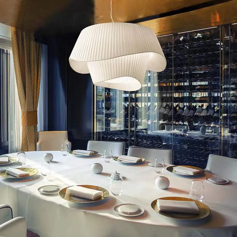 Wiki Modern White Fabric Suspended Light