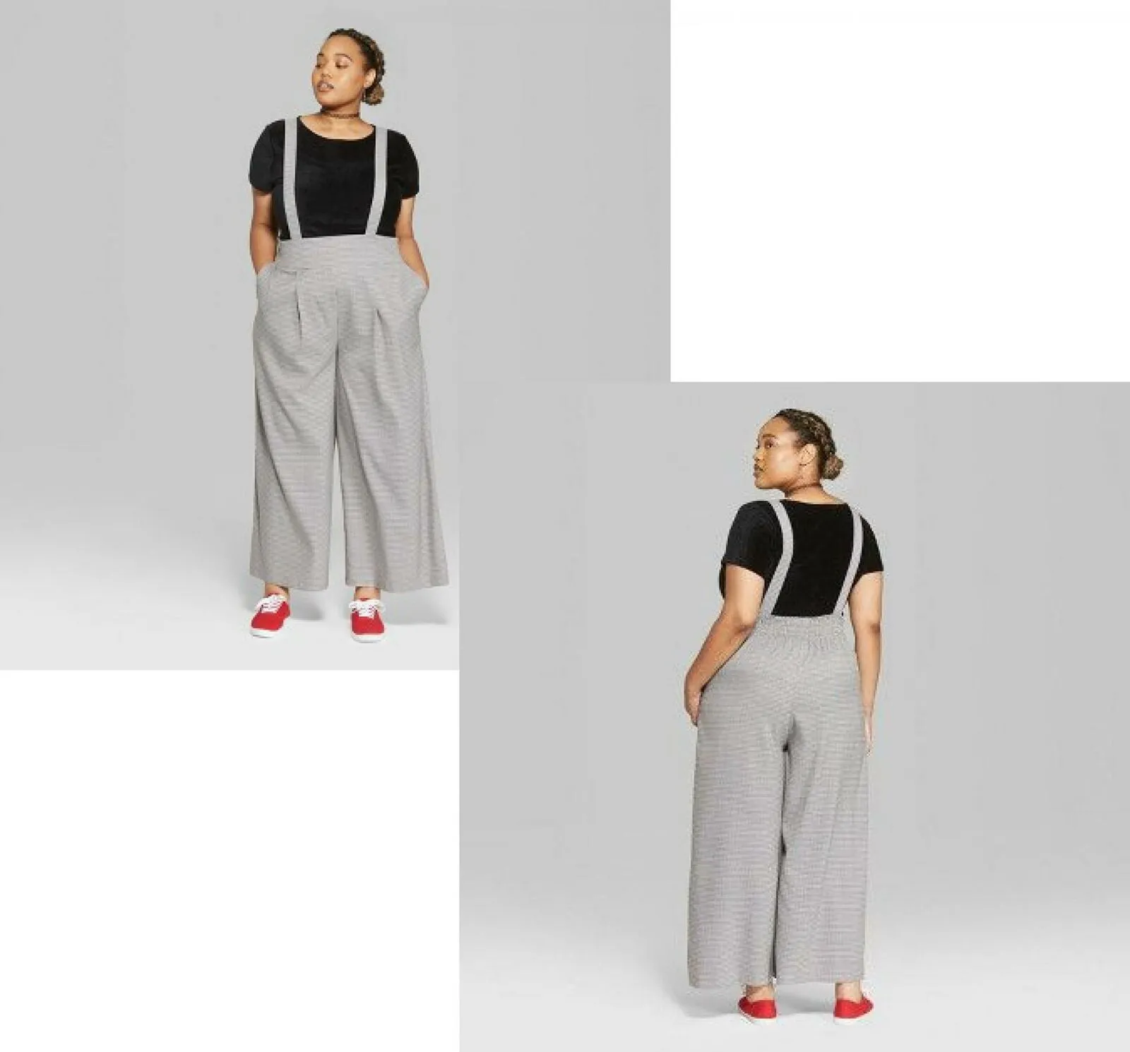 Wild Fable Women's Plus Size Woven Suspender Jumpsuit