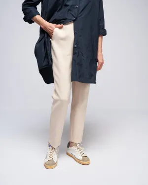 woman trousers bistretch - almond white