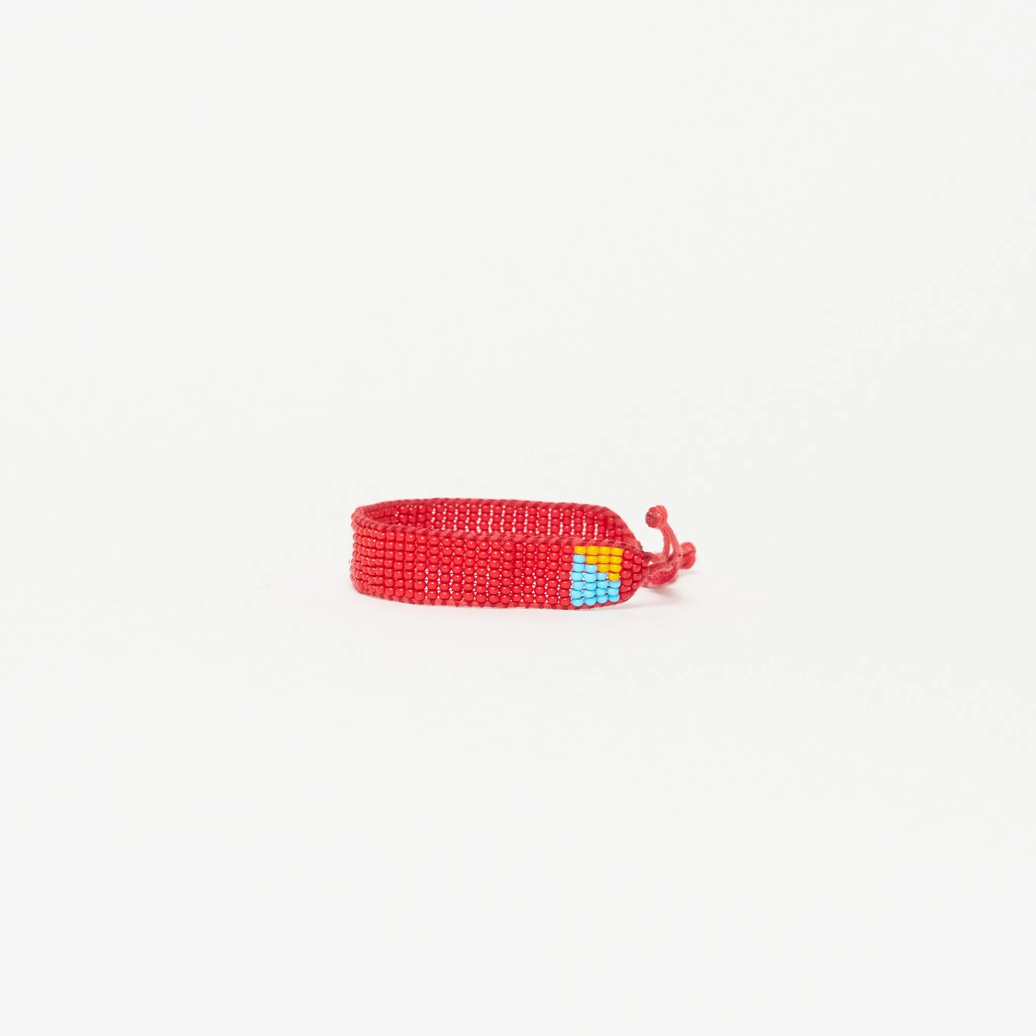 Woven Heart Bracelet - Red/White