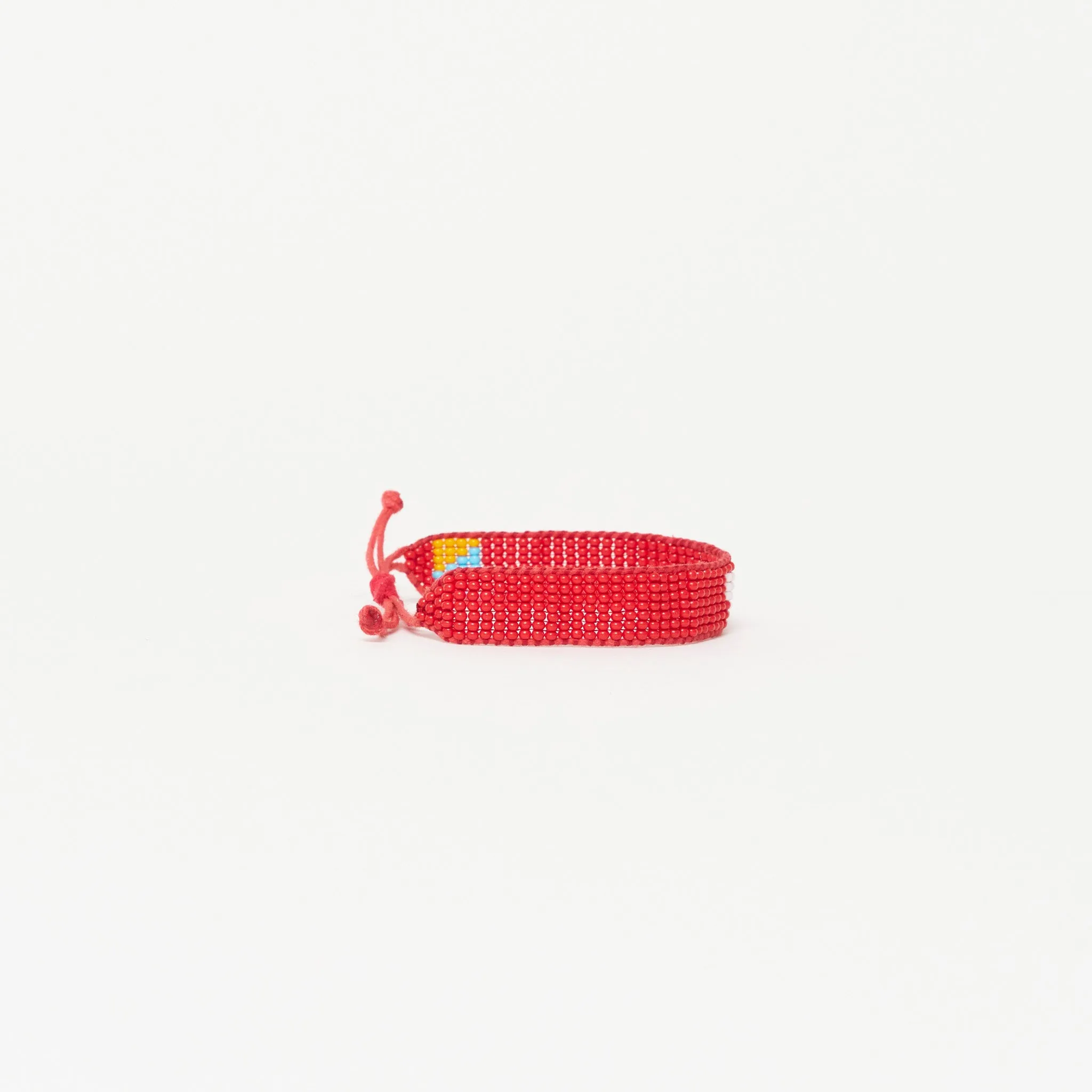 Woven Heart Bracelet - Red/White