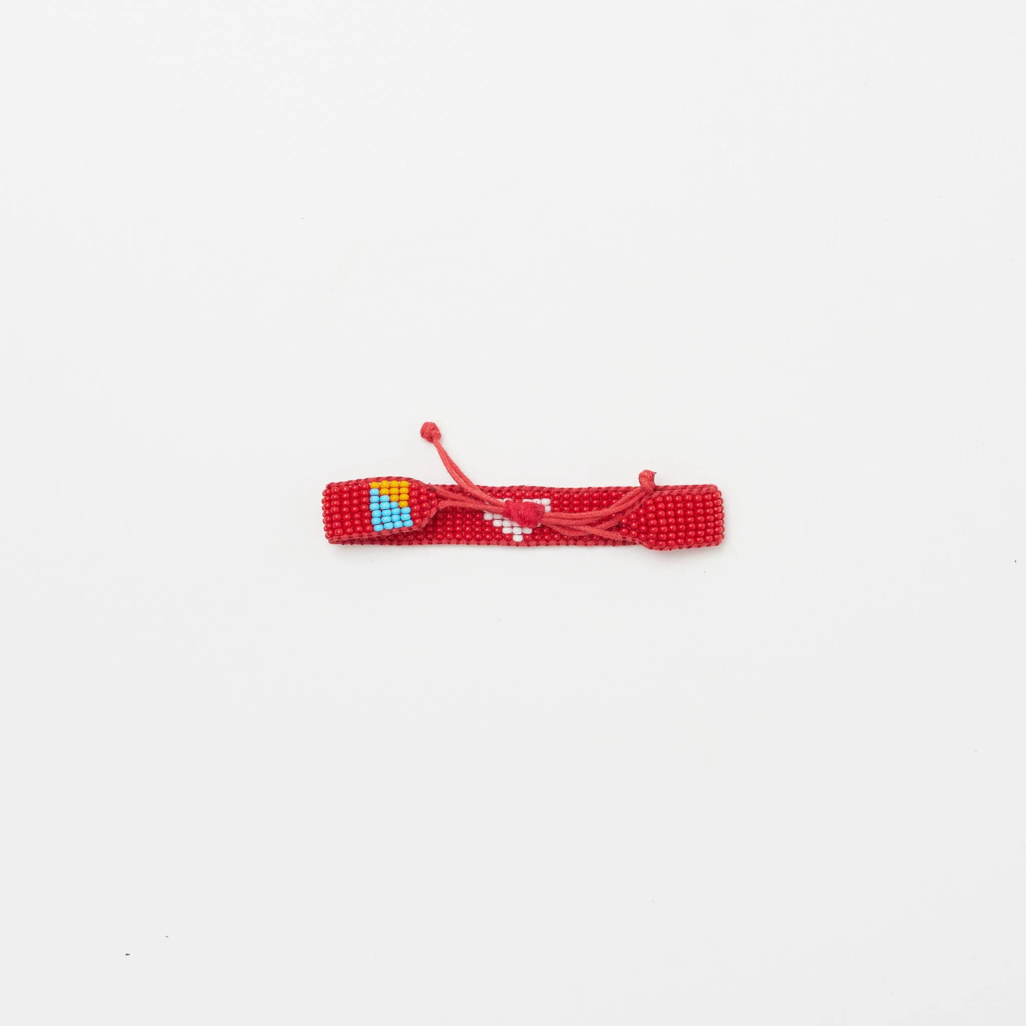 Woven Heart Bracelet - Red/White