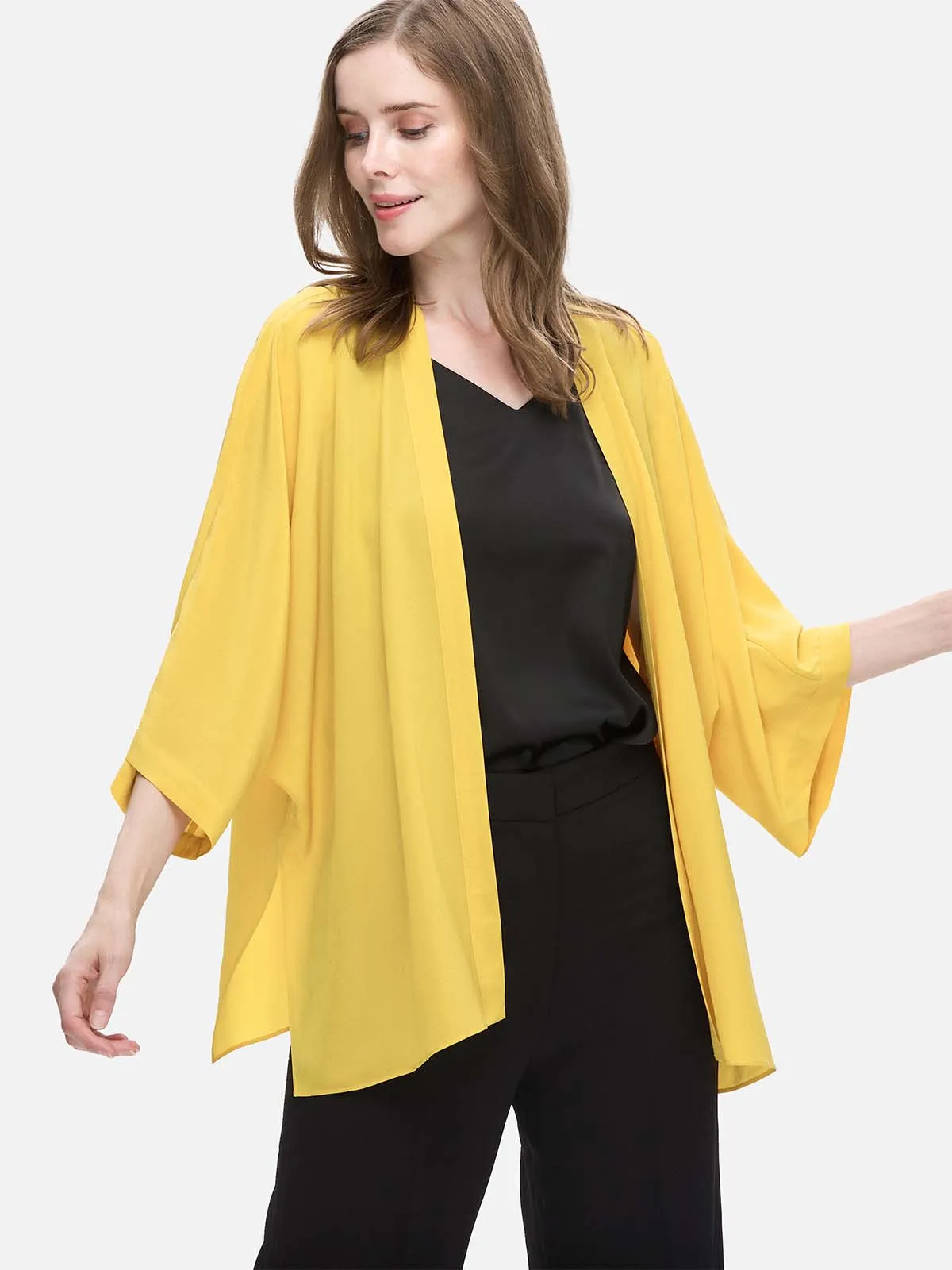 Yellow Silk Relax Cardigan
