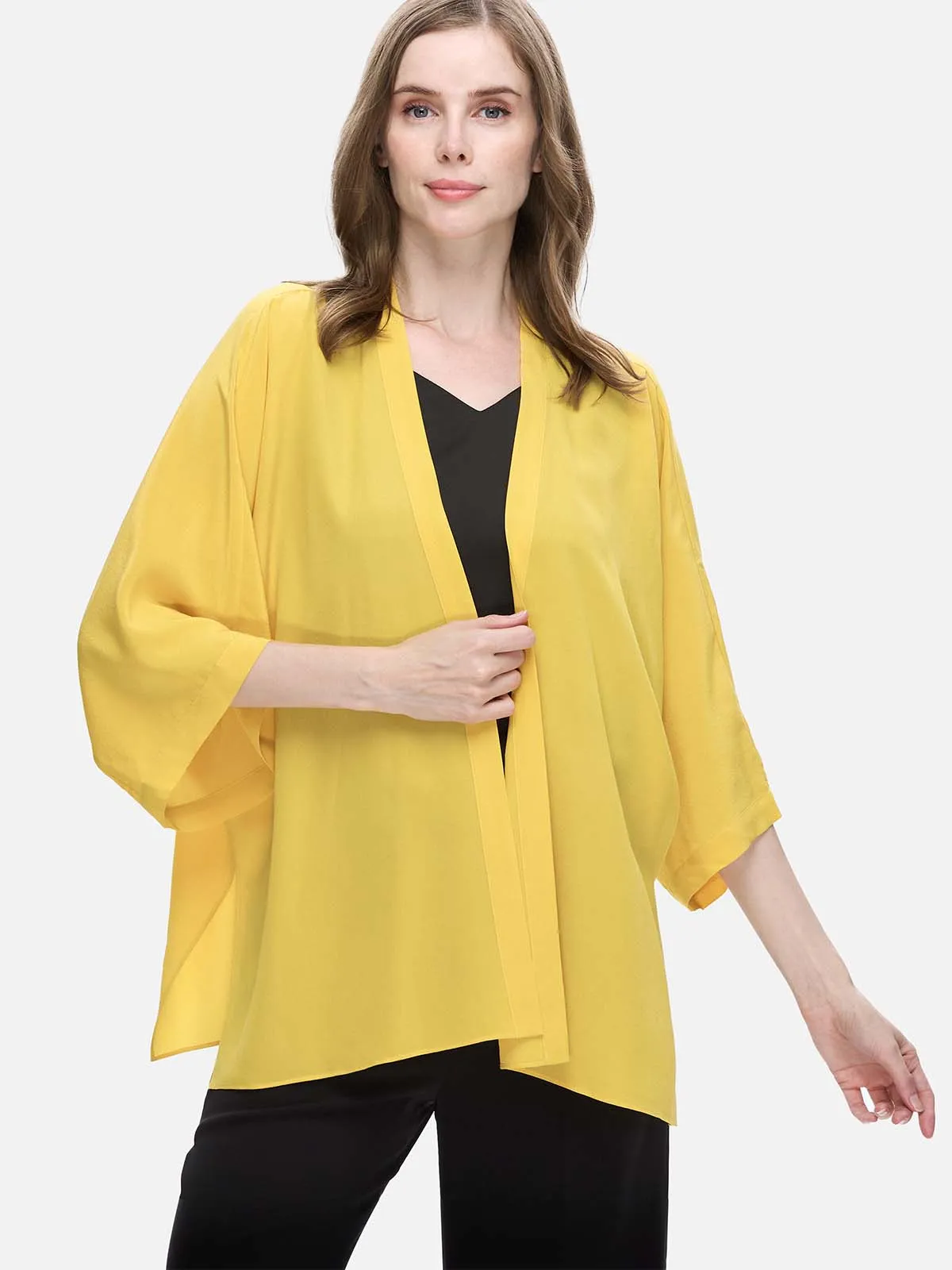 Yellow Silk Relax Cardigan