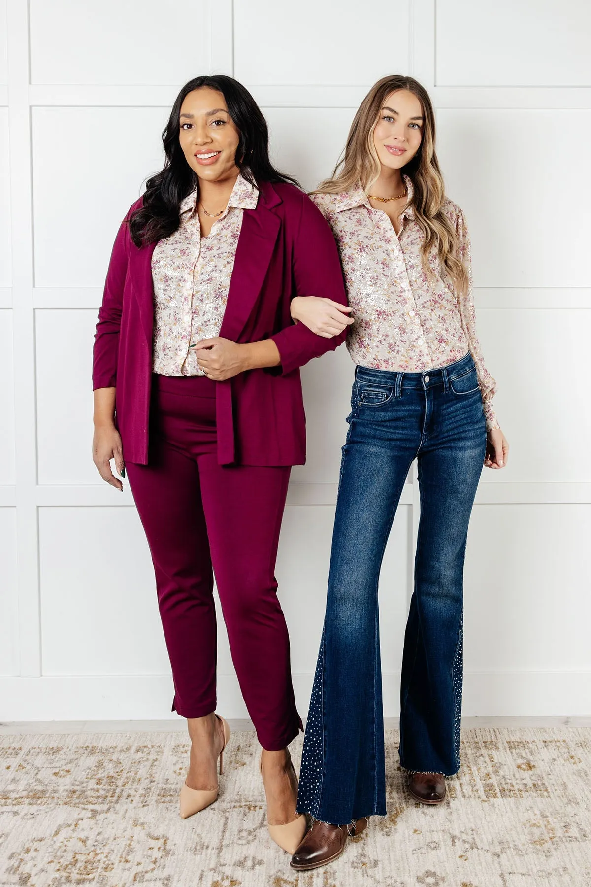 You and I Connect Floral Button Up Blouse