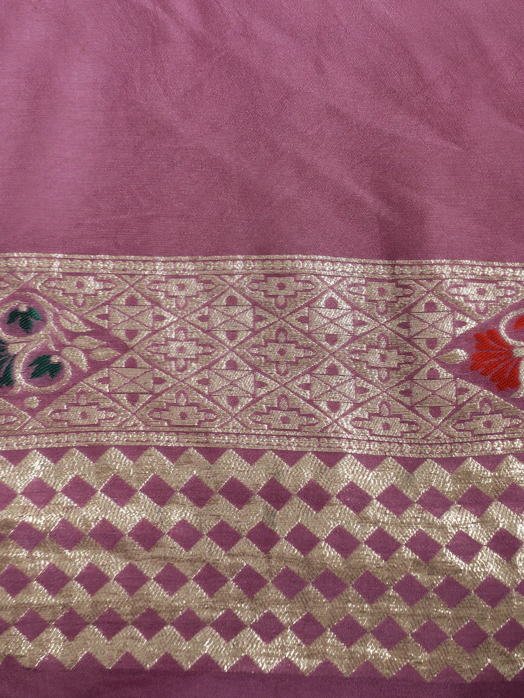 Zari Woven Heavy Lavender Banarasi Saree